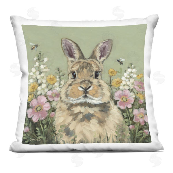 Stupell Industries Sara G. Designs | Spring Abloom Rabbit Throw Pillow