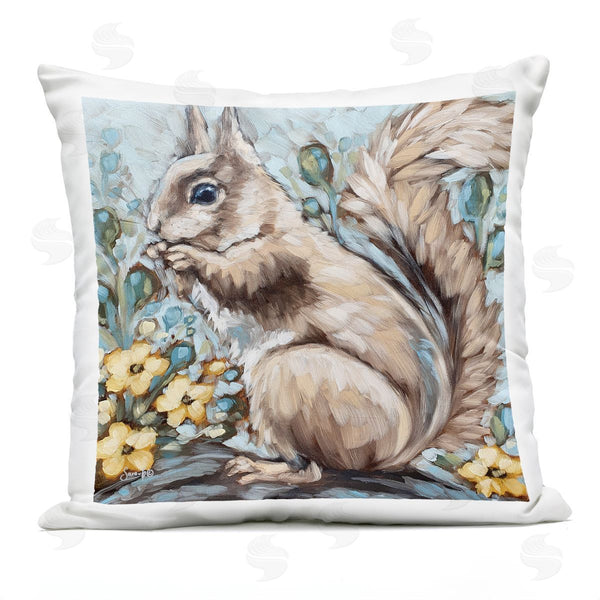 Stupell Industries Sara G. Designs | Squirrel Floral Nature Scene Printed Throw Pillow
