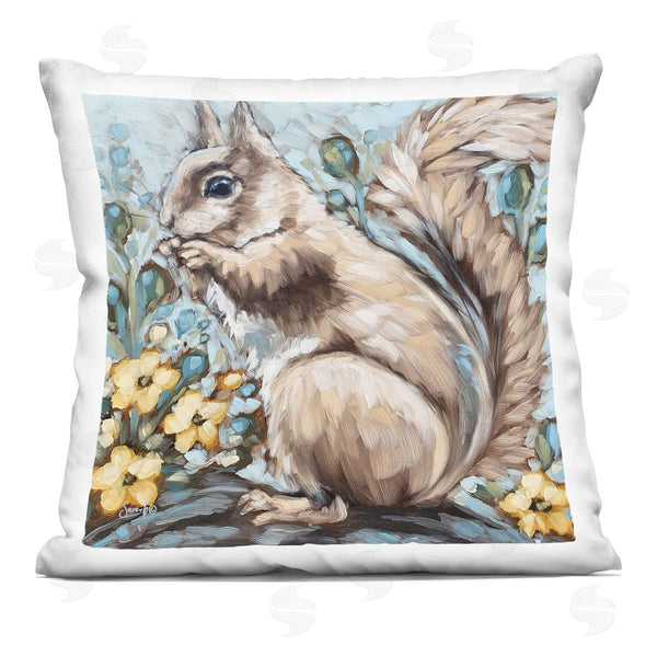 stupell industries Sara G. Designs | Squirrel Floral Nature Scene Printed Throw Pillow
