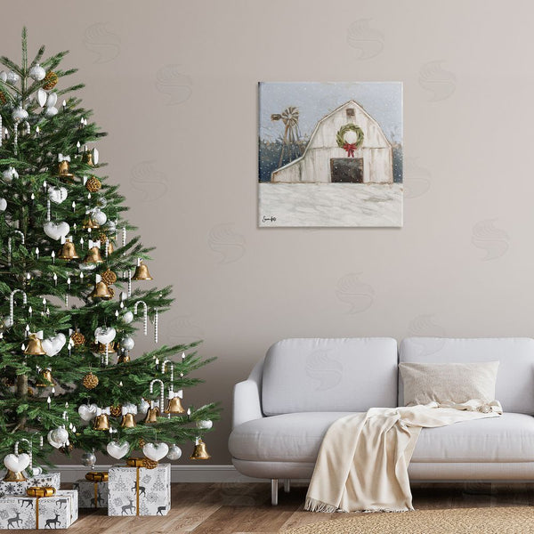 Stupell Industries Sara G. Designs | Winter Barn With Snowflakes Wall Art