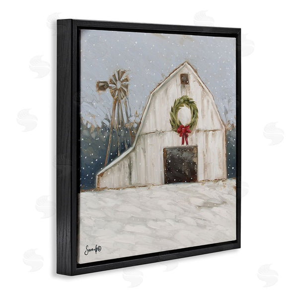 Stupell Industries Sara G. Designs | Winter Barn With Snowflakes Wall Art