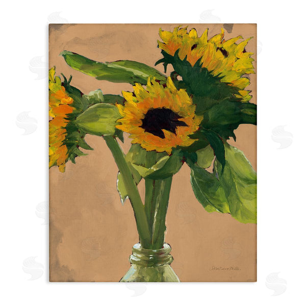 stupell industries Sara Zieve Miller | Blushing Sunflower Stalks Flower Vase Glass Bottle Wall Art