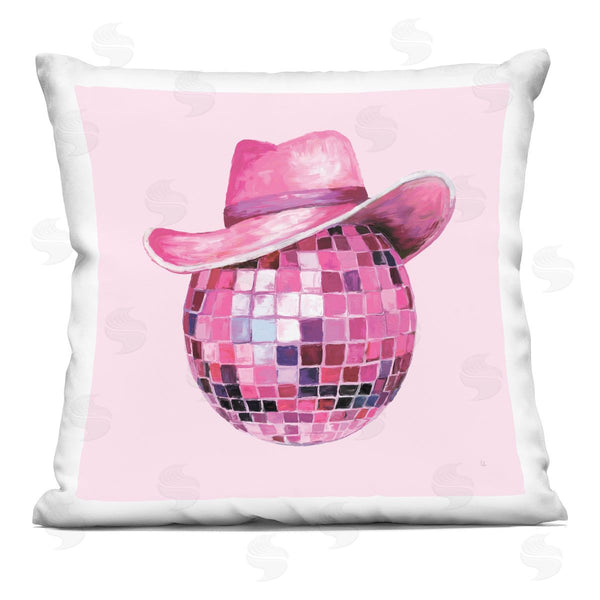 stupell industries Sarah Adams | Cowgirl Hat Disco Ball Printed Throw Pillow