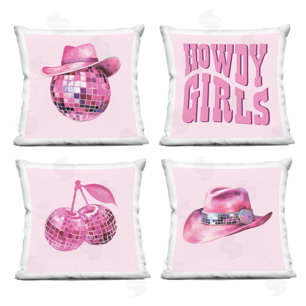 stupell industries Sarah Adams | Glam Disco Cowgirl Elements Printed Throw Pillow Set