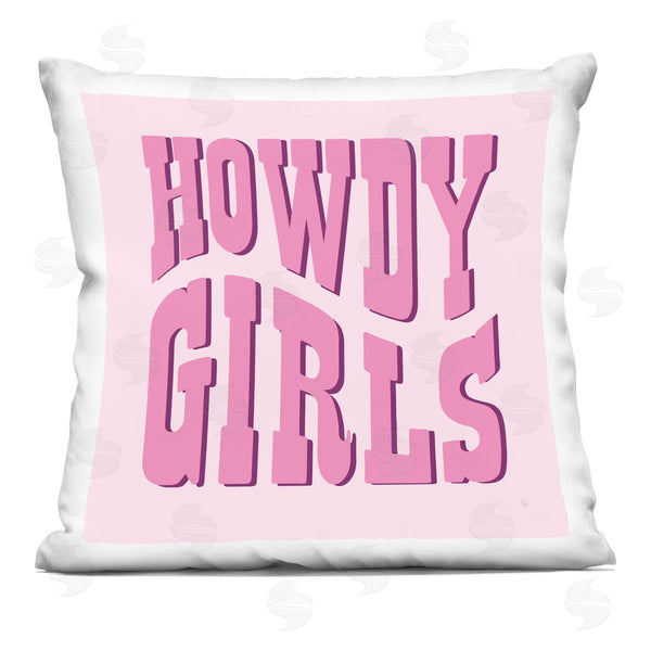 stupell industries Sarah Adams | Howdy Girls on Pink Printed Throw Pillow