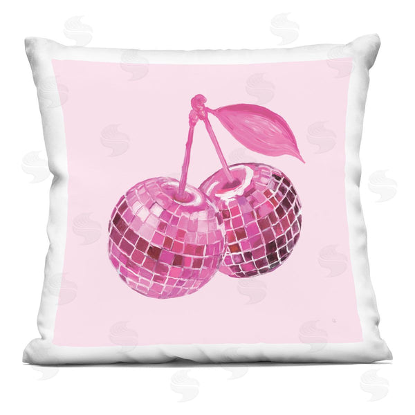 stupell industries Sarah Adams | Pink Glam Disco Cherries Printed Throw Pillow