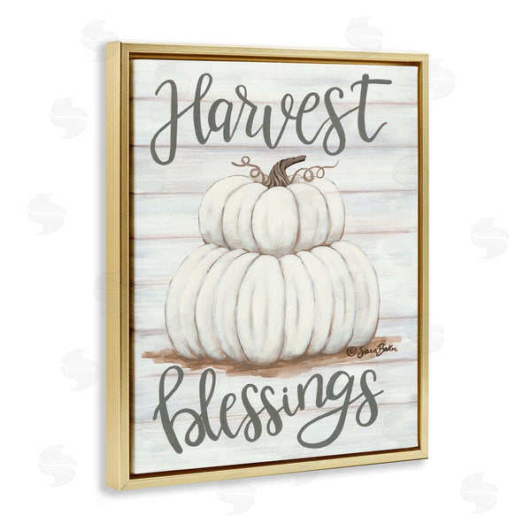 Stupell Industries Sarah Baker | Harvest Belssings White Pumpkins Wall Art