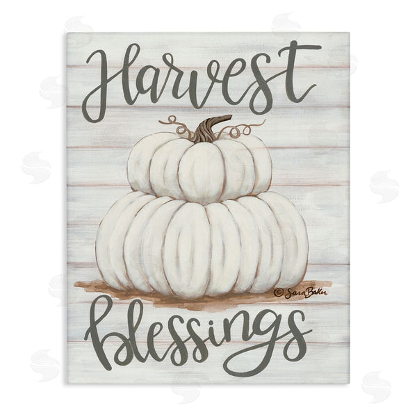 stupell industries Sarah Baker | Harvest Belssings White Pumpkins Wall Art