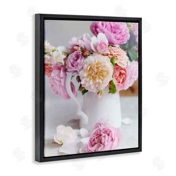 Stupell Industries Sarah Gardner | Blushing Spring Bouquet Floral Photography Cottage Milk Pitcher Wall Art