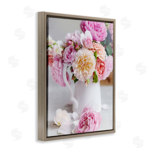 Stupell Industries Sarah Gardner | Blushing Spring Bouquet Floral Photography Cottage Milk Pitcher Wall Art
