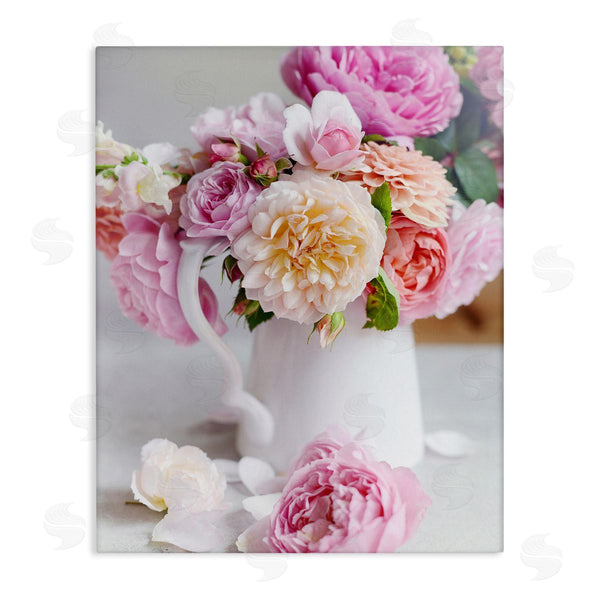 stupell industries Sarah Gardner | Blushing Spring Bouquet Floral Photography Cottage Milk Pitcher Wall Art