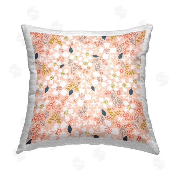 Stupell Industries Sarah Gardner | Pastel Floral Herb Pattern Printed Throw Pillow