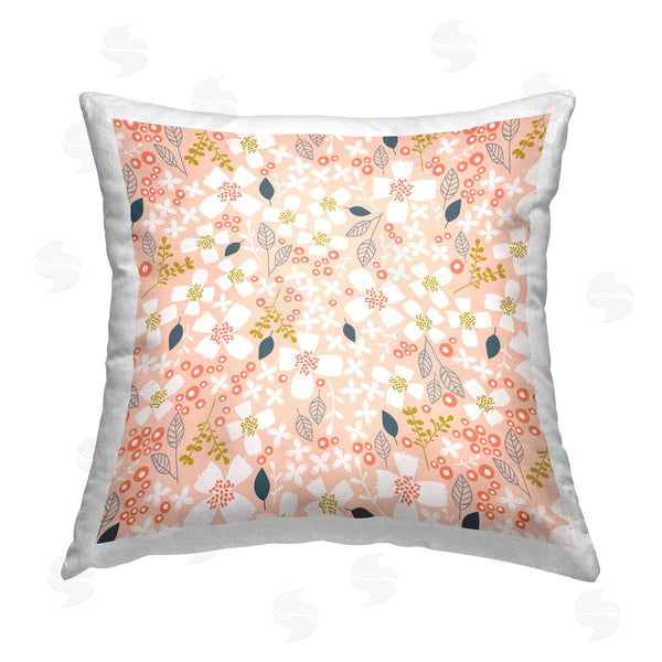 stupell industries Sarah Gardner | Pastel Floral Herb Pattern Printed Throw Pillow