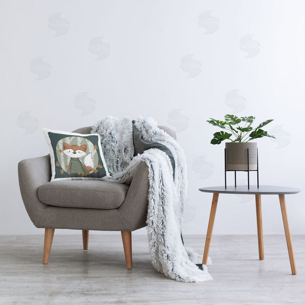 Stupell Industries Sarah Hickman | Autumnal Fox & Birch Trees Printed Throw Pillow