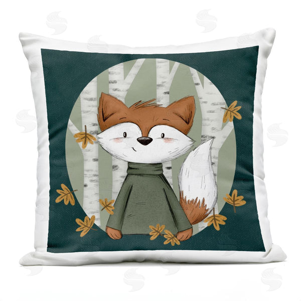 Stupell Industries Sarah Hickman | Autumnal Fox & Birch Trees Printed Throw Pillow