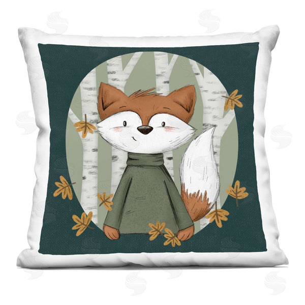 stupell industries Sarah Hickman | Autumnal Fox & Birch Trees Printed Throw Pillow