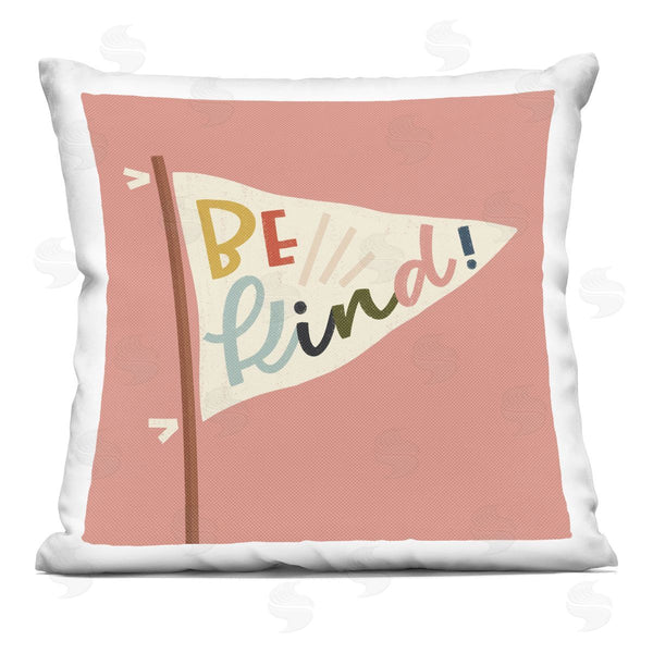 stupell industries Sarah Hickman | Be Kind Phrase on Flag Printed Throw Pillow