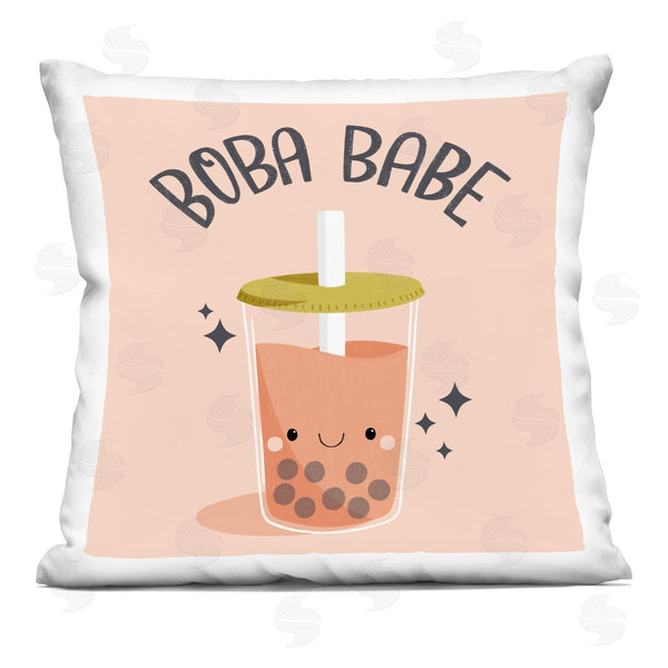 stupell industries Sarah Hickman | Boba Babe Bubble Tea Printed Throw Pillow