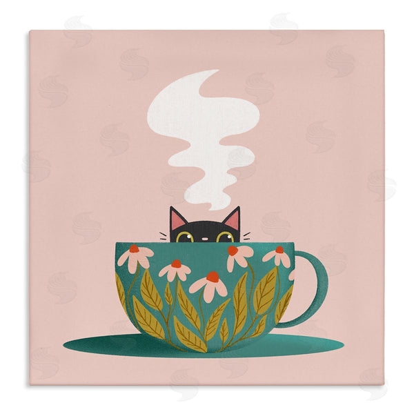 stupell industries Sarah Hickman | Cat Peeking Over Teacup