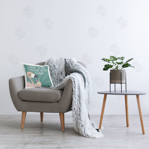Stupell Industries Sarah Hickman | Cheers To You Flamazing Printed Throw Pillow