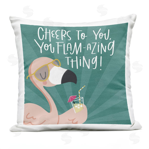 Stupell Industries Sarah Hickman | Cheers To You Flamazing Printed Throw Pillow