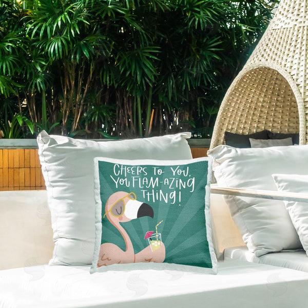 Stupell Industries Sarah Hickman | Cheers To You Flamazing Printed Throw Pillow