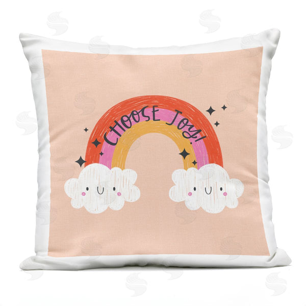 Stupell Industries Sarah Hickman | Choose Joy Happy Rainbow Printed Throw Pillow