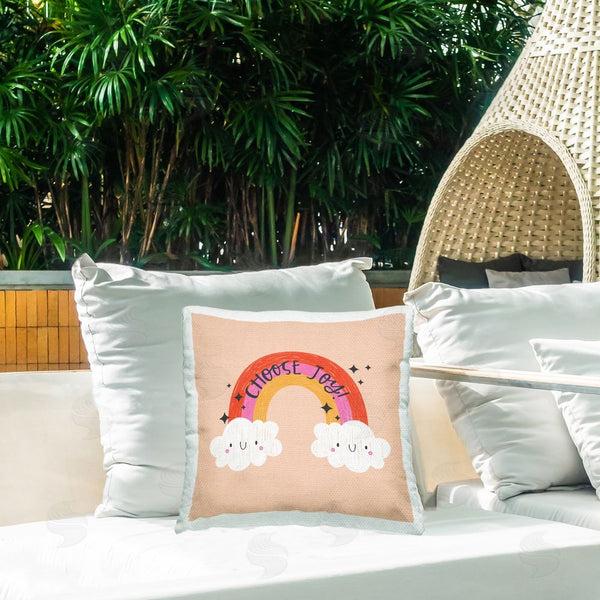 Stupell Industries Sarah Hickman | Choose Joy Happy Rainbow Printed Throw Pillow