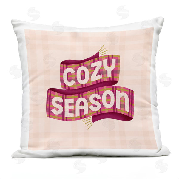Stupell Industries Sarah Hickman | Cozy Season Scarf On Plaid Printed Throw Pillow