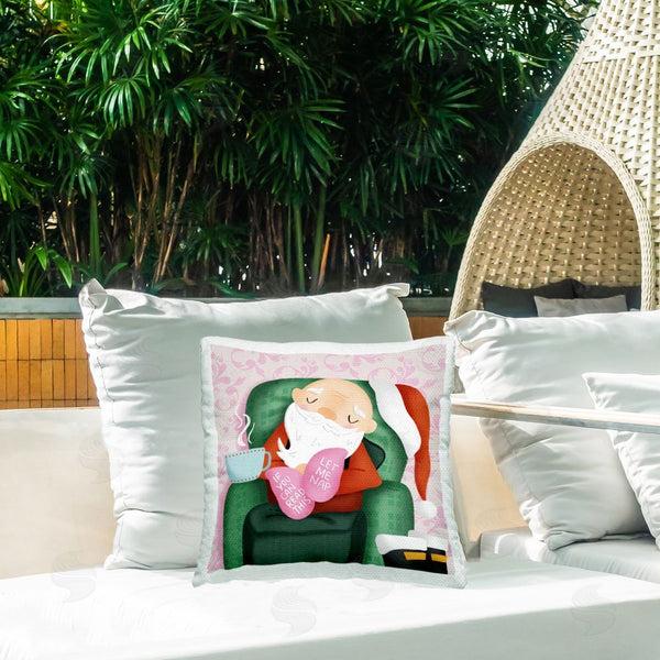 Stupell Industries Sarah Hickman | Cozy Sleeping Santa Claus Printed Throw Pillow