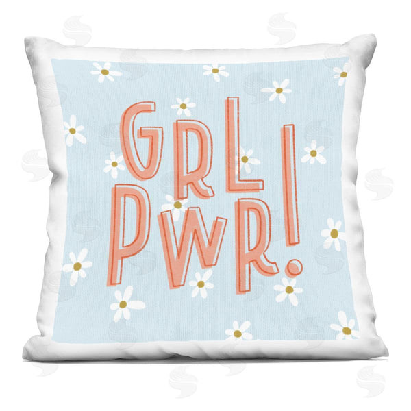 stupell industries Sarah Hickman | Girl Power with Daisy Patterns Printed Throw Pillow