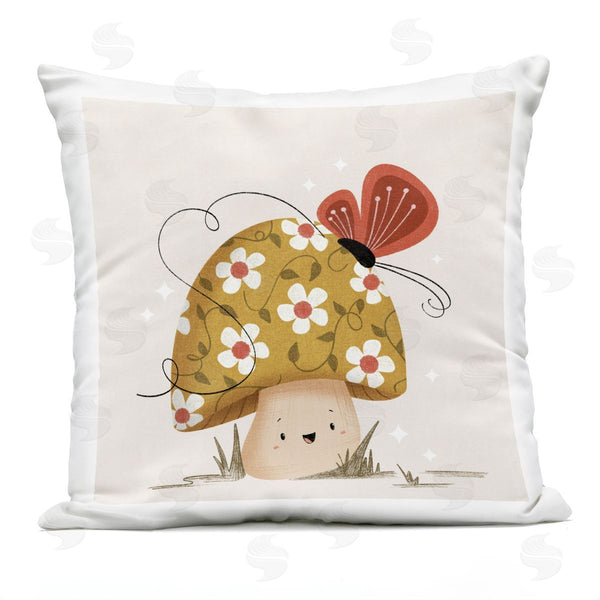 Stupell Industries Sarah Hickman | Happy Mushroom & Butterfly Printed Throw Pillow