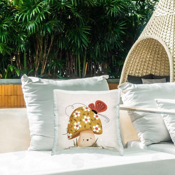 Stupell Industries Sarah Hickman | Happy Mushroom & Butterfly Printed Throw Pillow