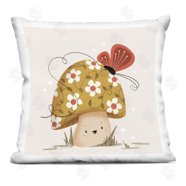 stupell industries Sarah Hickman | Happy Mushroom & Butterfly Printed Throw Pillow