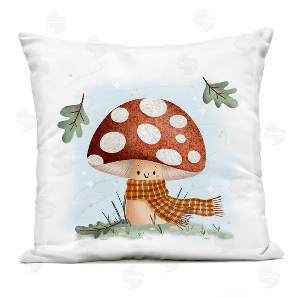 Stupell Industries Sarah Hickman | Happy Mushroom In Scarf Printed Throw Pillow
