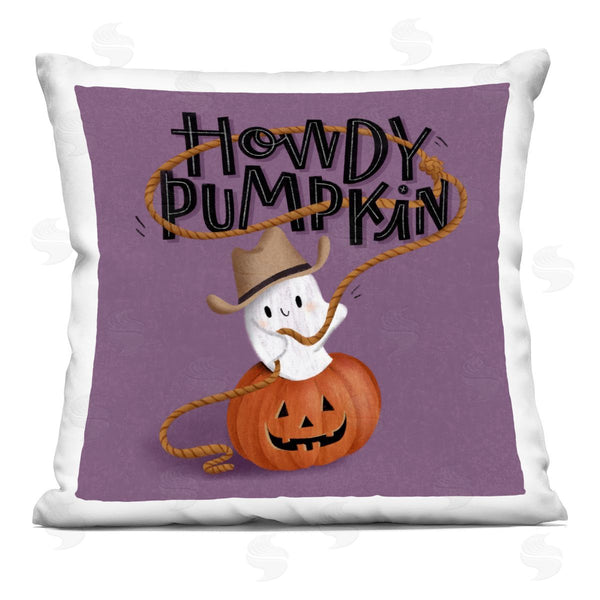 stupell industries Sarah Hickman | Howdy Pumpkin Western Ghost Printed Throw Pillow