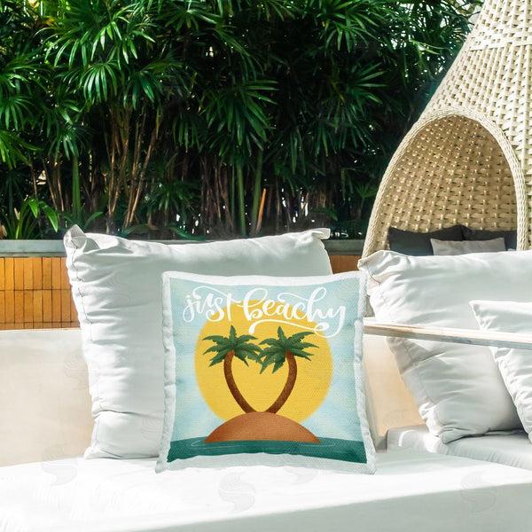 Stupell Industries Sarah Hickman | Just Beachy Tropical Island Printed Throw Pillow