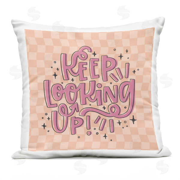 Stupell Industries Sarah Hickman | Keep Looking Up On Checkered Printed Throw Pillow