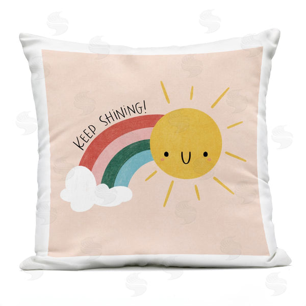 Stupell Industries Sarah Hickman | Keep Shining Inspirational Rainbow Printed Throw Pillow