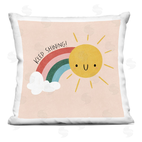 stupell industries Sarah Hickman | Keep Shining Inspirational Rainbow Printed Throw Pillow