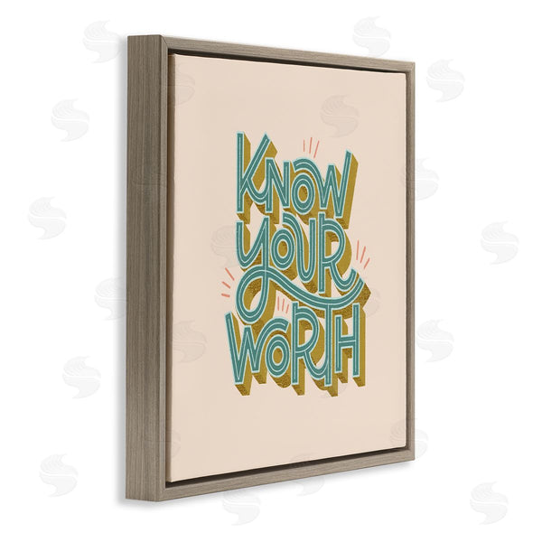 Stupell Industries Sarah Hickman | Know Your Worth Green On Beige