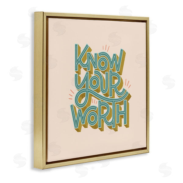 Stupell Industries Sarah Hickman | Know Your Worth Green On Beige