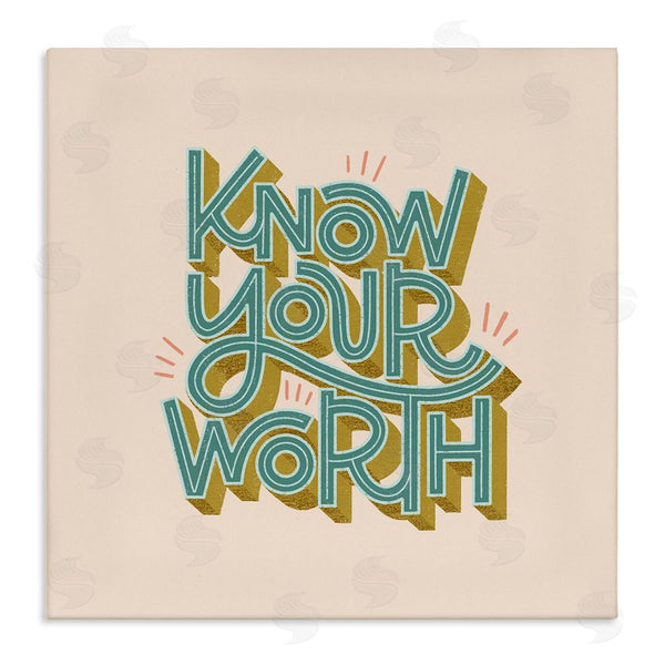 stupell industries Sarah Hickman | Know Your Worth Green on Beige