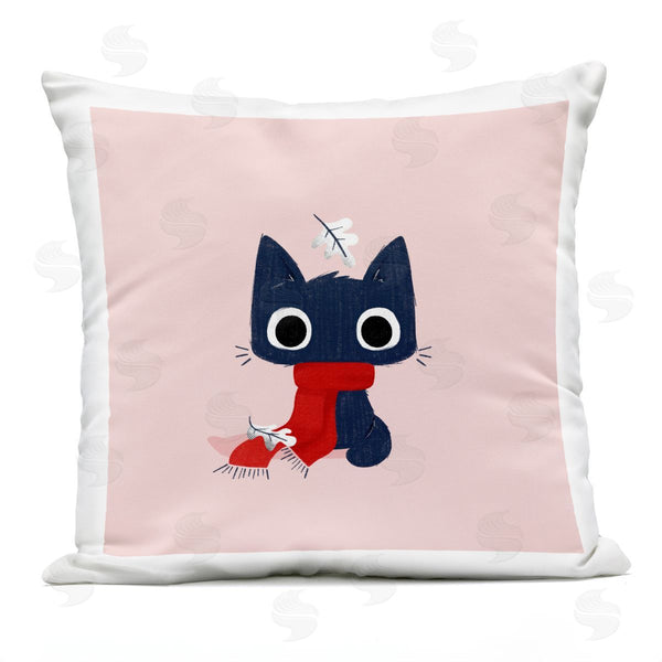 Stupell Industries Sarah Hickman | Little Kitten In Scarf Printed Throw Pillow