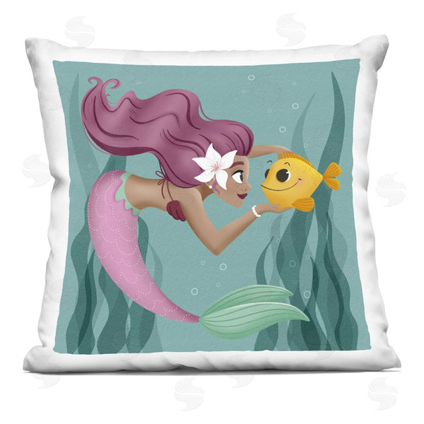 stupell industries Sarah Hickman | Mermaid & Fish Friends Printed Throw Pillow