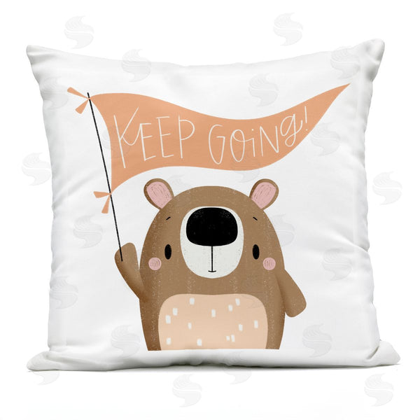 Stupell Industries Sarah Hickman | Motivational Bear Keep Going Printed Throw Pillow
