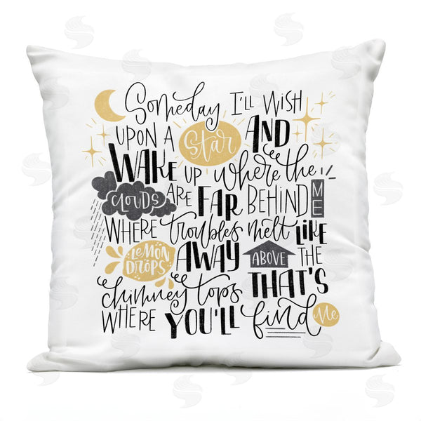 Stupell Industries Sarah Hickman | Over The Rainbow Poem Printed Throw Pillow