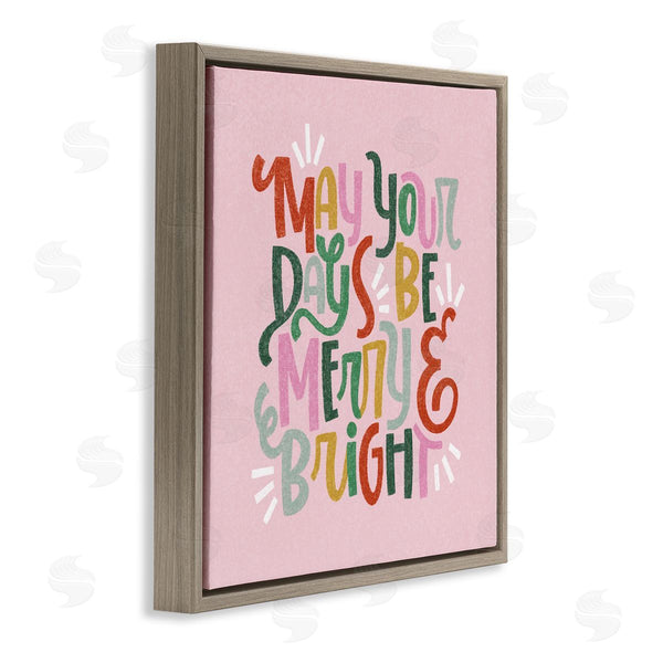 Stupell Industries Sarah Hickman | Pastel Merry & Bright Phrase Wall Art