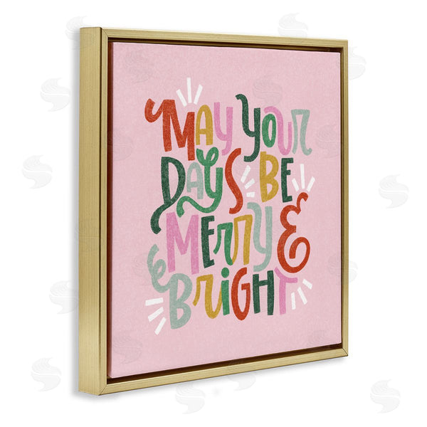 Stupell Industries Sarah Hickman | Pastel Merry & Bright Phrase Wall Art