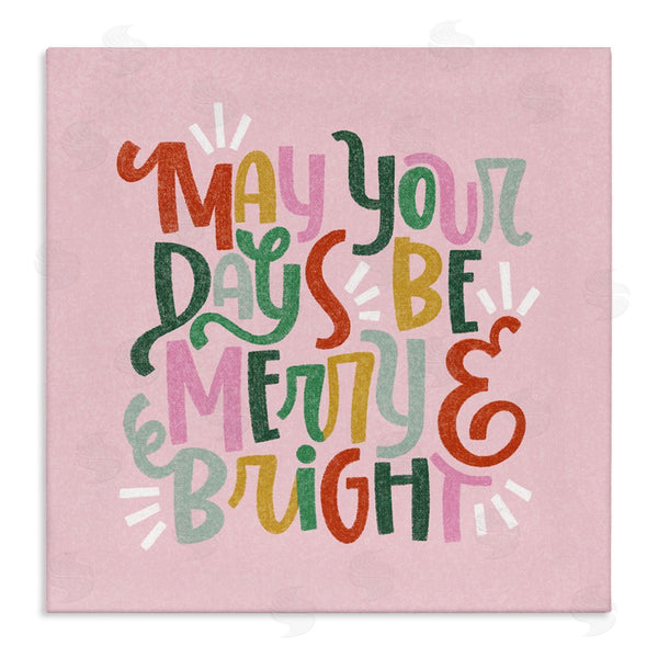 stupell industries Sarah Hickman | Pastel Merry & Bright Phrase Wall Art